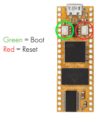 Daisy Seed RESET and BOOT button locations
